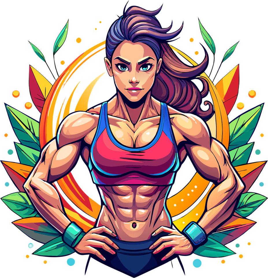 a female bodybuilder in a sports bra
