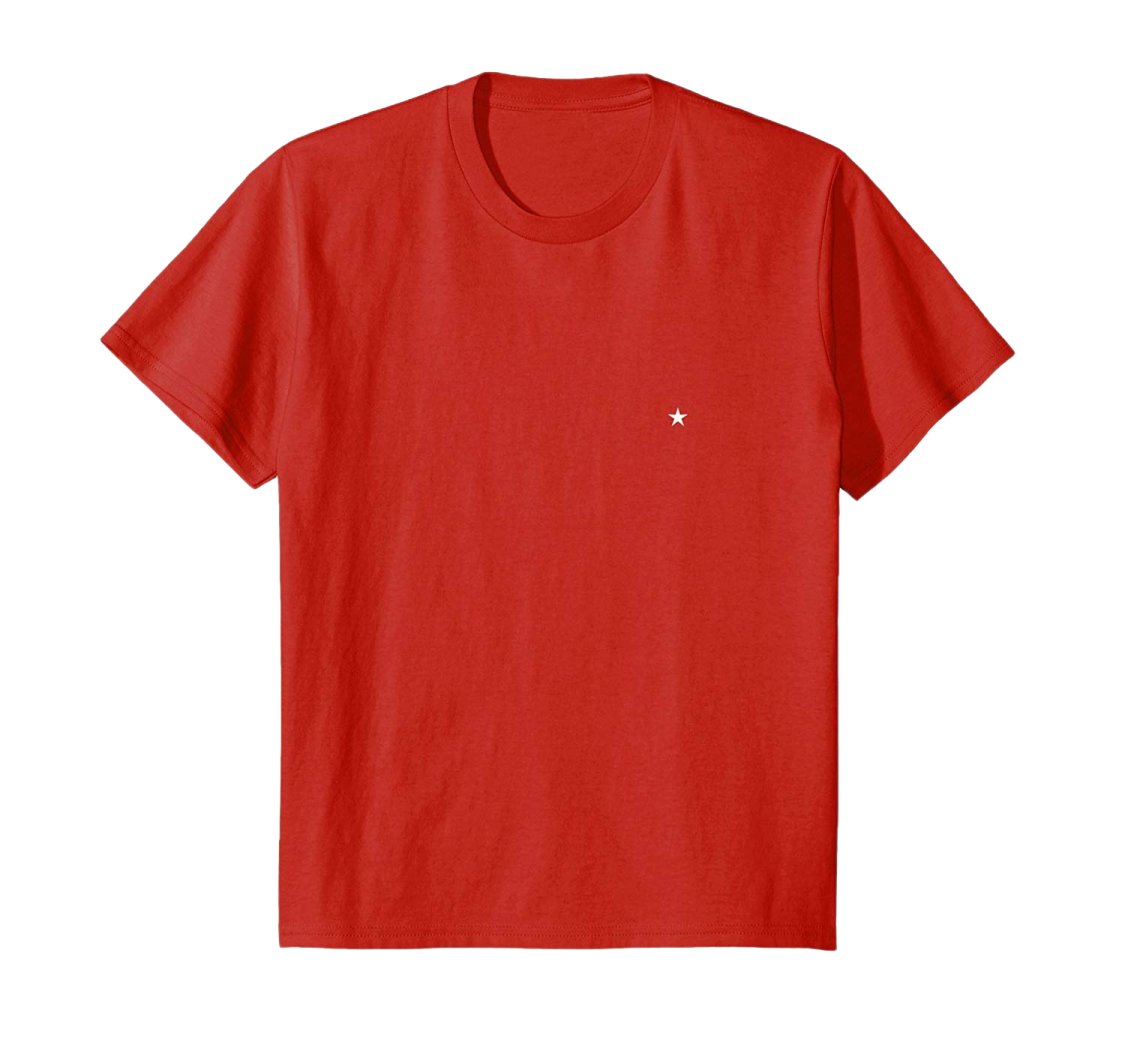 a red t - shirt on a white background