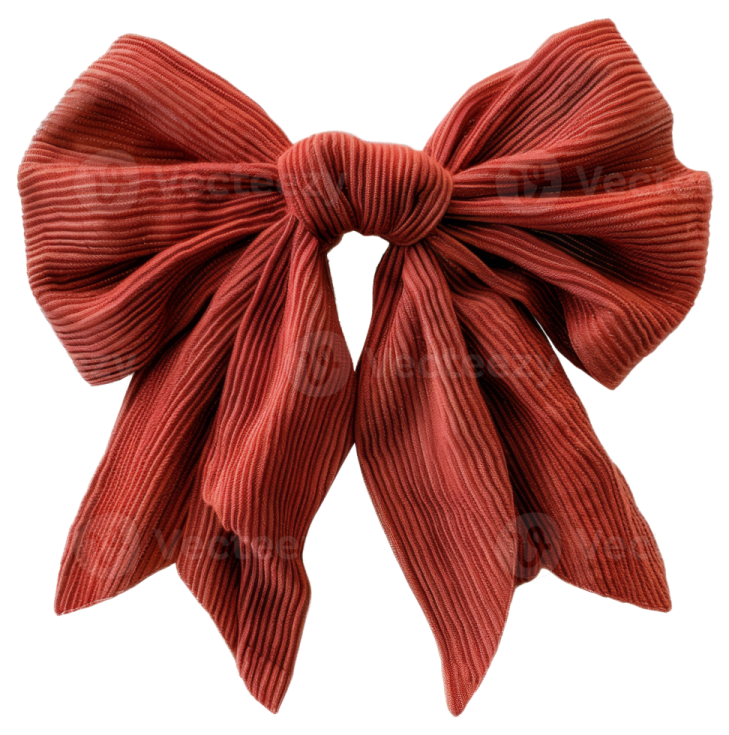 a red bow on a white background