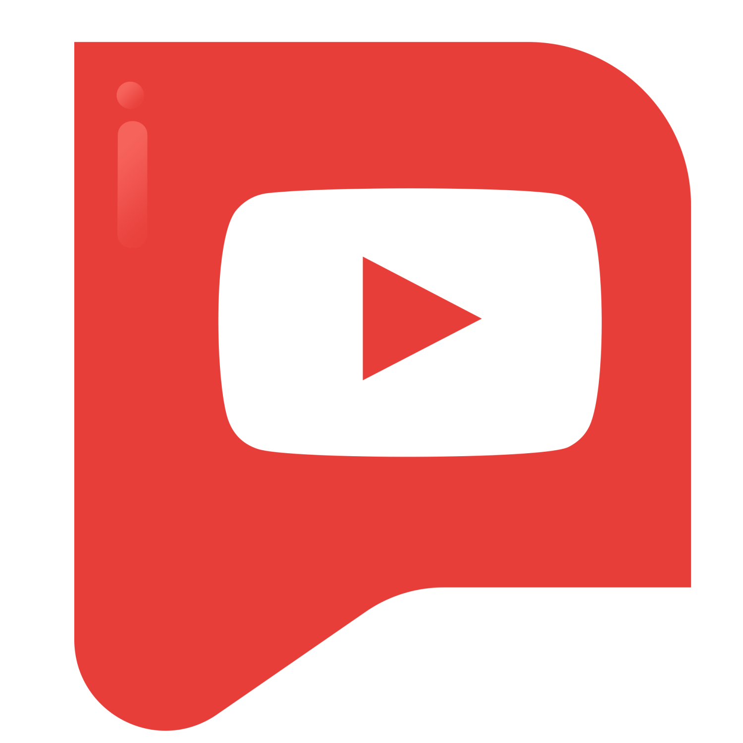 a red youtube icon with the youtube logo
