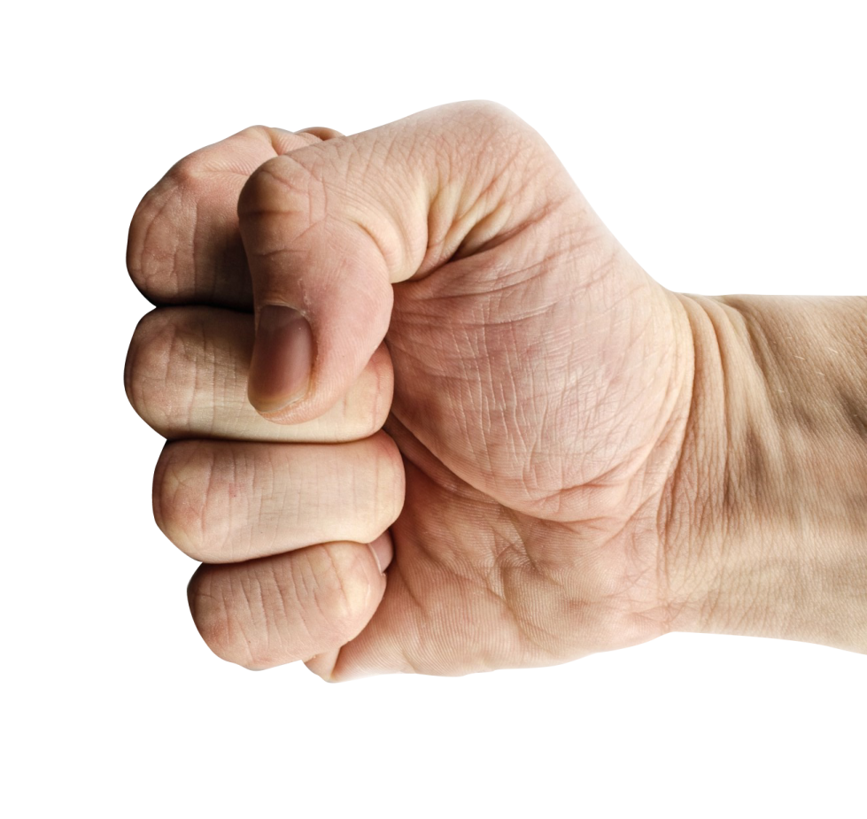 a man's fist is shown in this image