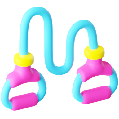 a pair of blue, pink and yellow rings