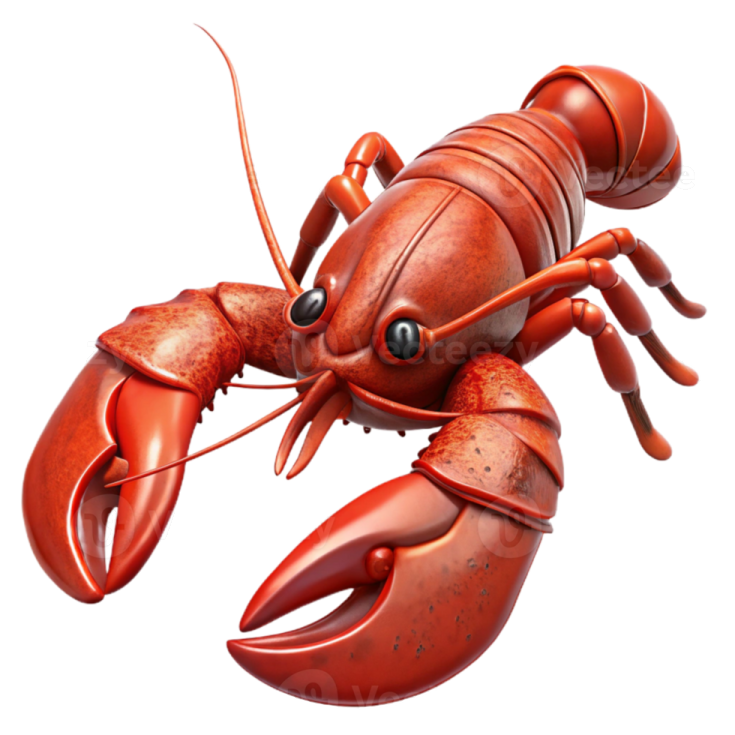 a red lobster on white background