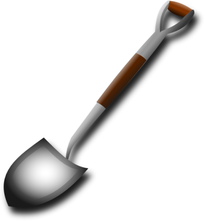 a shovel on a white background