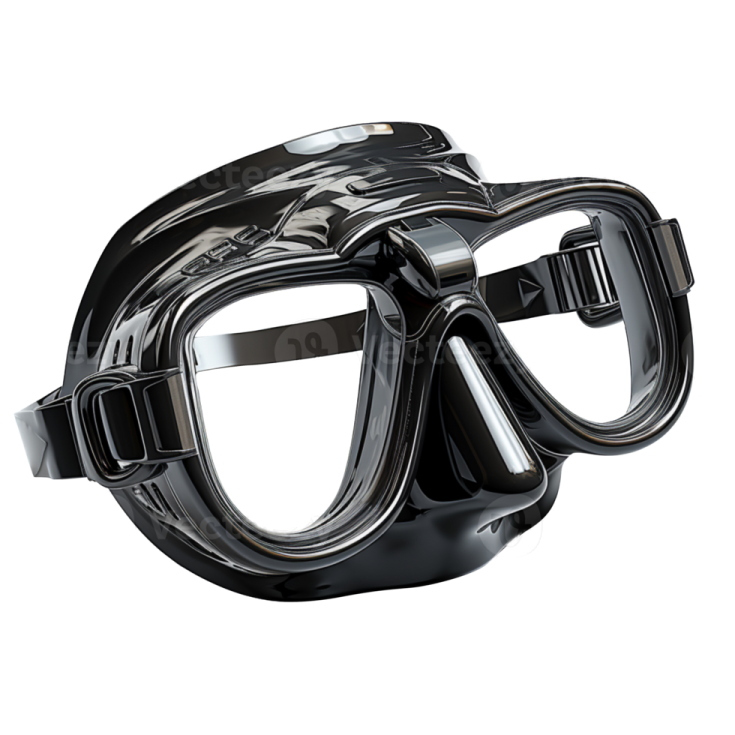 a scuba mask on a white background
