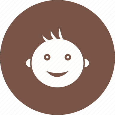 a baby in a brown circle