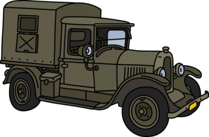 an old truck with a trailer on it