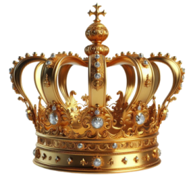 a gold crown with diamonds on it