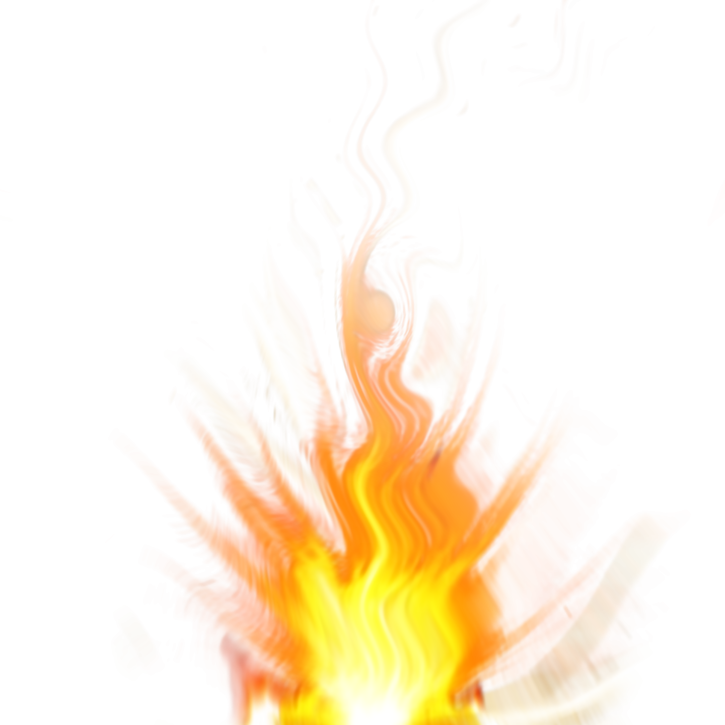 a fire in the middle of a white background