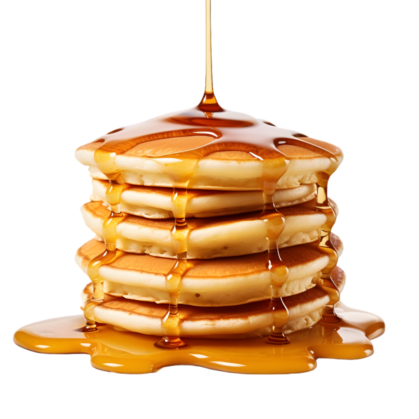 a stack of pancakes with syrup on top