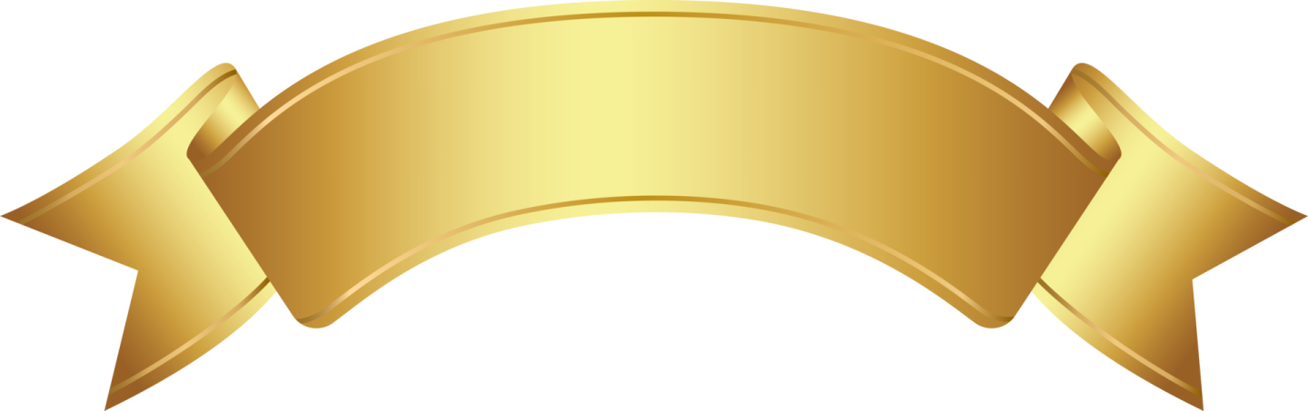 a gold ribbon on a white background