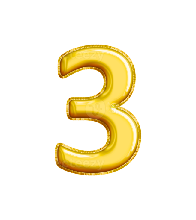 gold foil balloon number 3