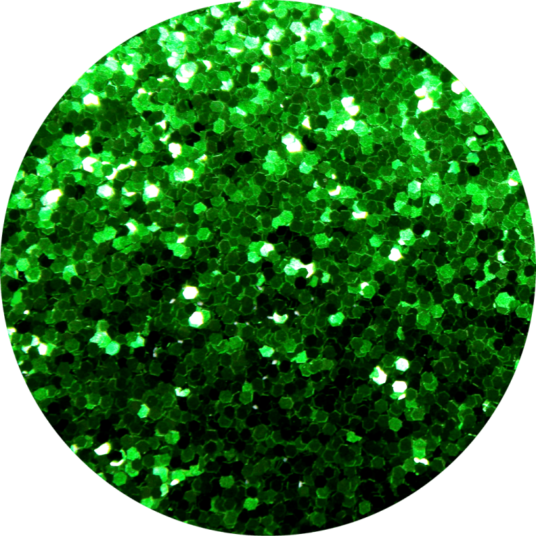 a green glitter in a circle