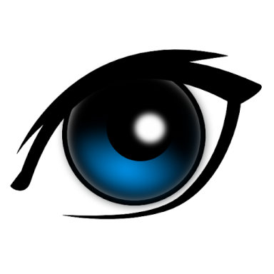 an eye with a blue pupil