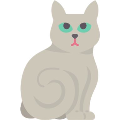 a gray cat with green eyes sitting down