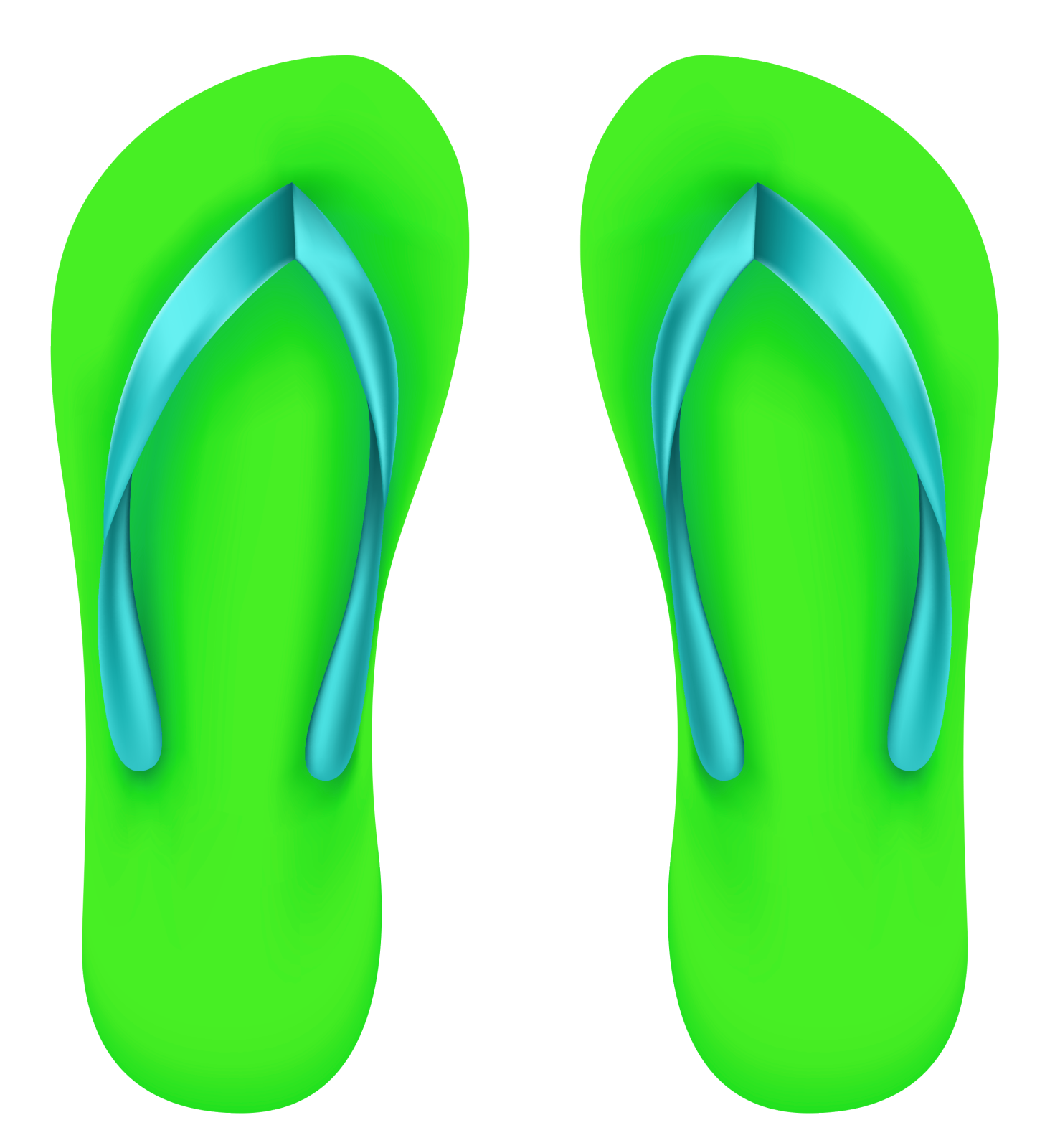 a pair of flip flops on a white background