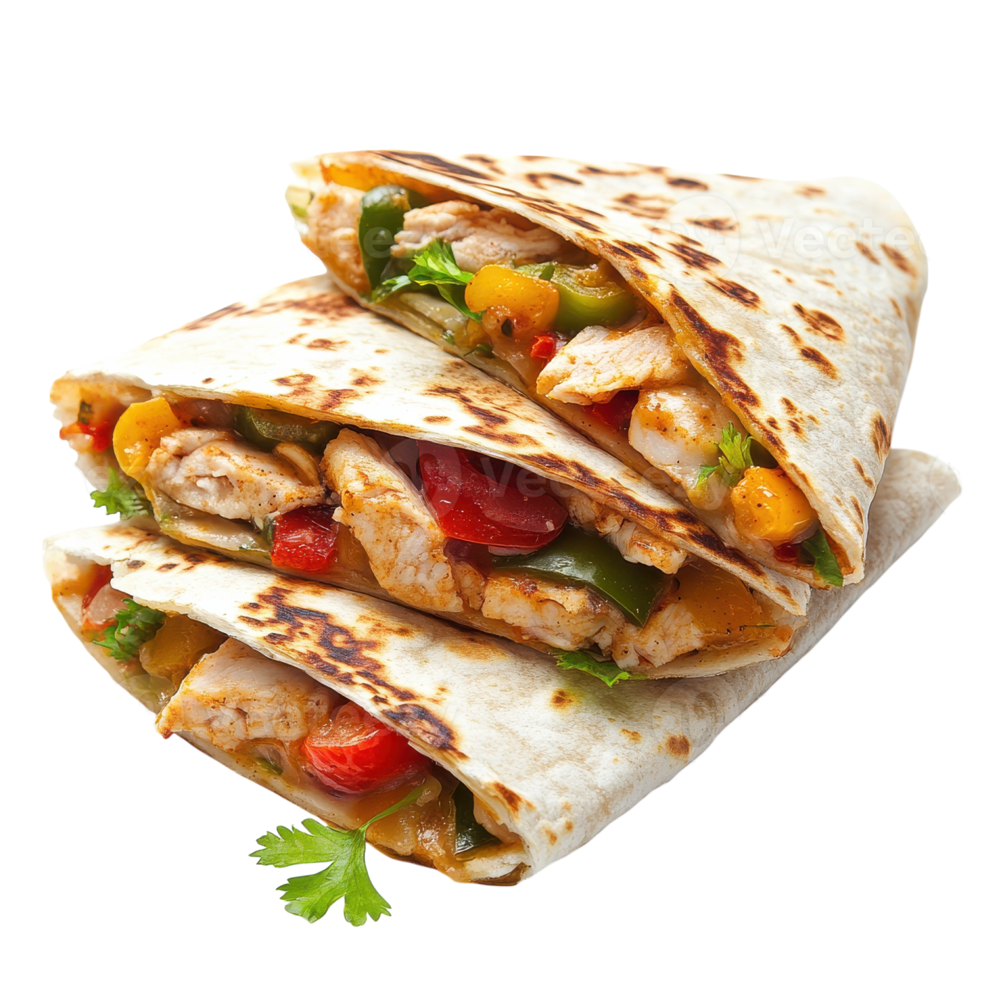 chicken and peppers burritos