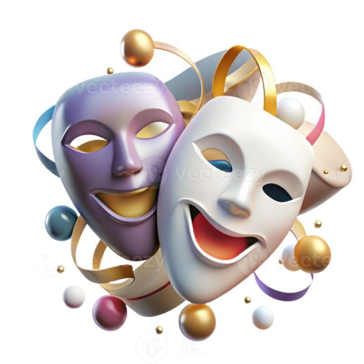 a group of masks with different colors and shapes