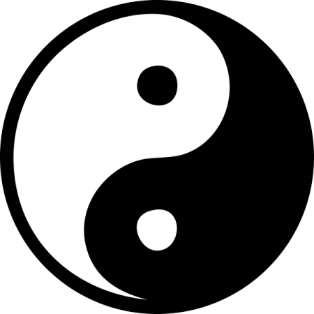 a black and white yin symbol