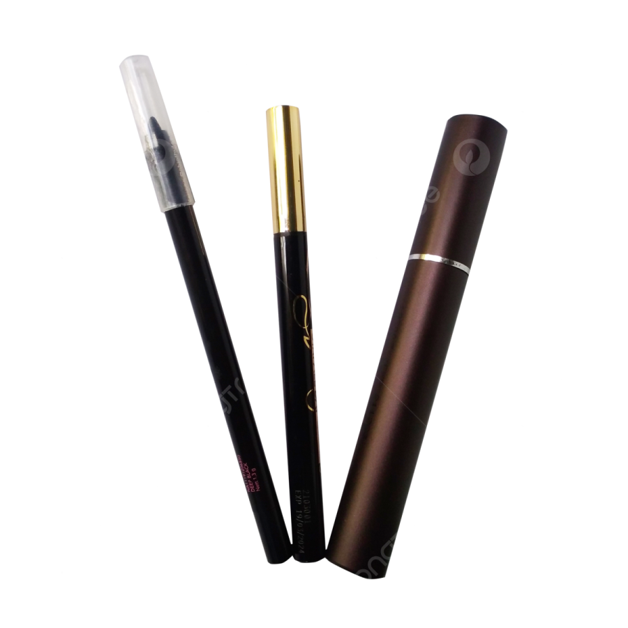 a black and white pen with a gold tip