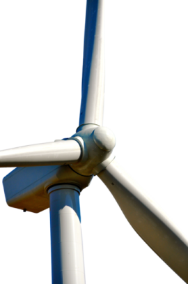 a close up view of a wind turbine