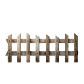 a wooden fence on a white background