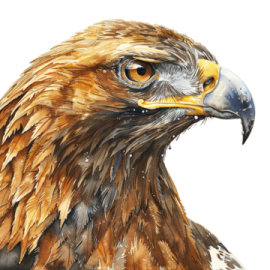 a painting of an eagle's head