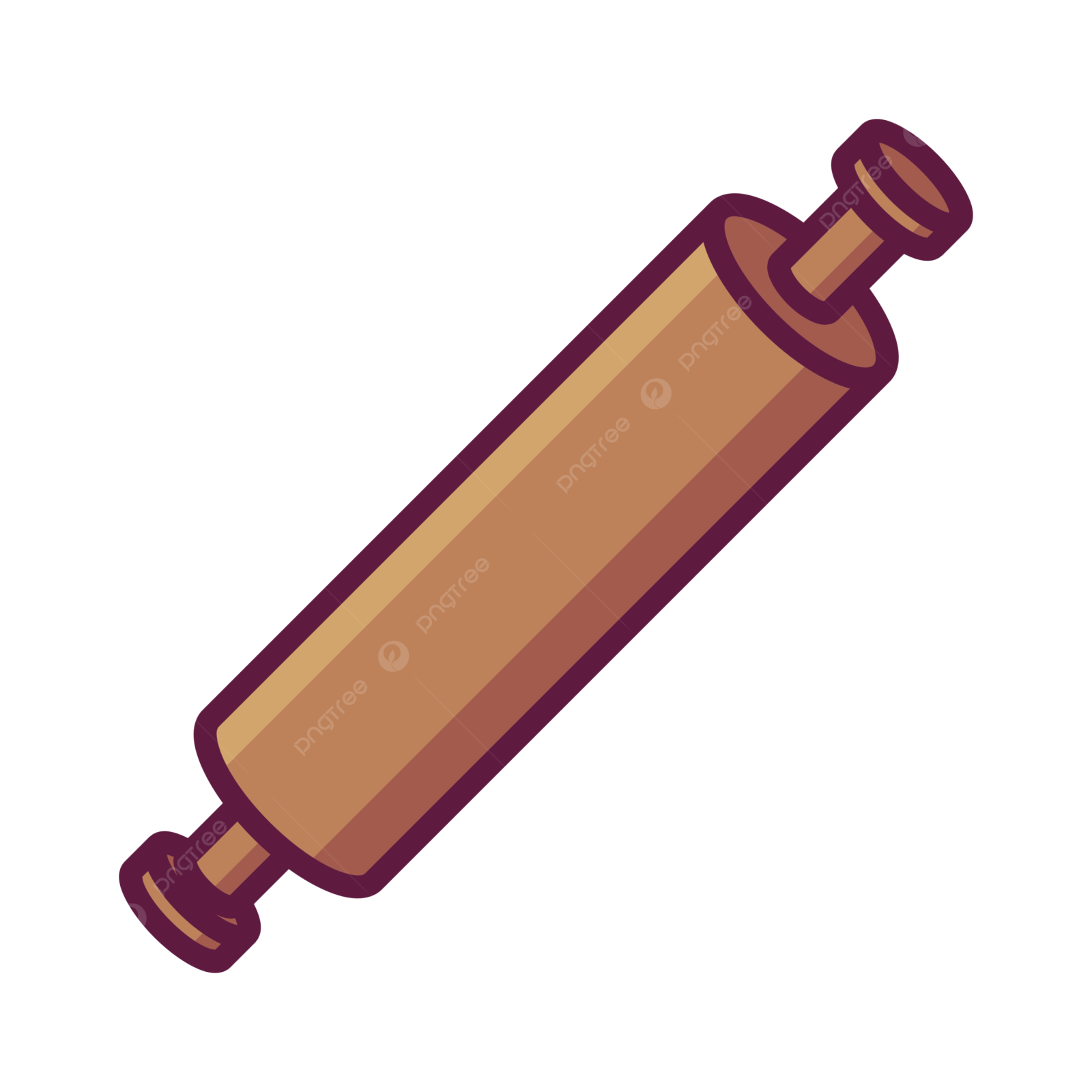 a wooden roller icon on a white background