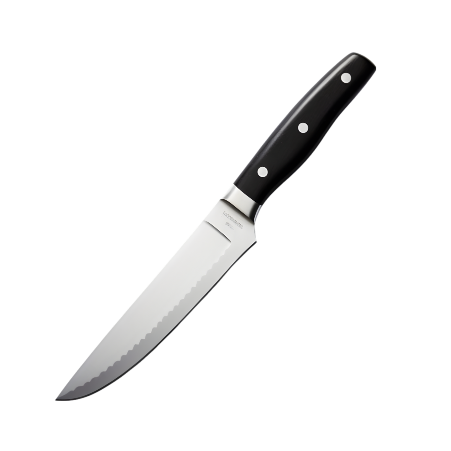 a black and white knife on a white background
