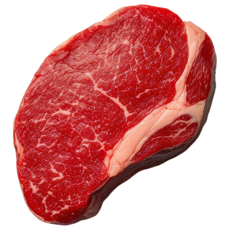 a piece of beef on a white background