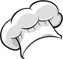 a chef's hat on a white background