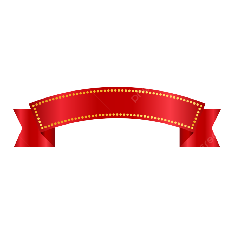 a red ribbon with gold stars on it