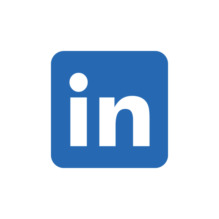 a blue linked logo on a white background