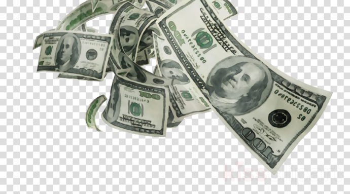 a pile of money on a white background