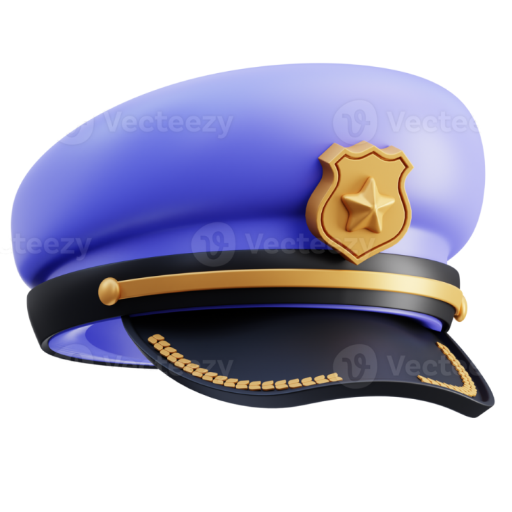 a police hat on a white background