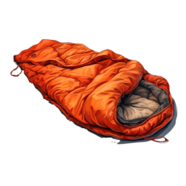 a sleeping bag on a white background