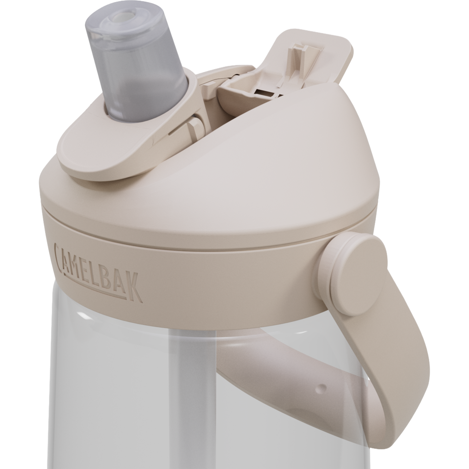 a close up of a water bottle with a lid