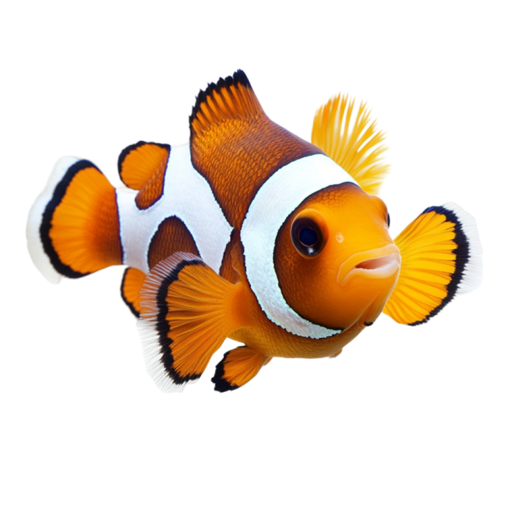 a clown fish on a white background