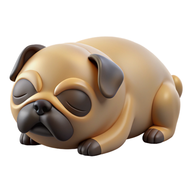 a small dog laying down on the ground