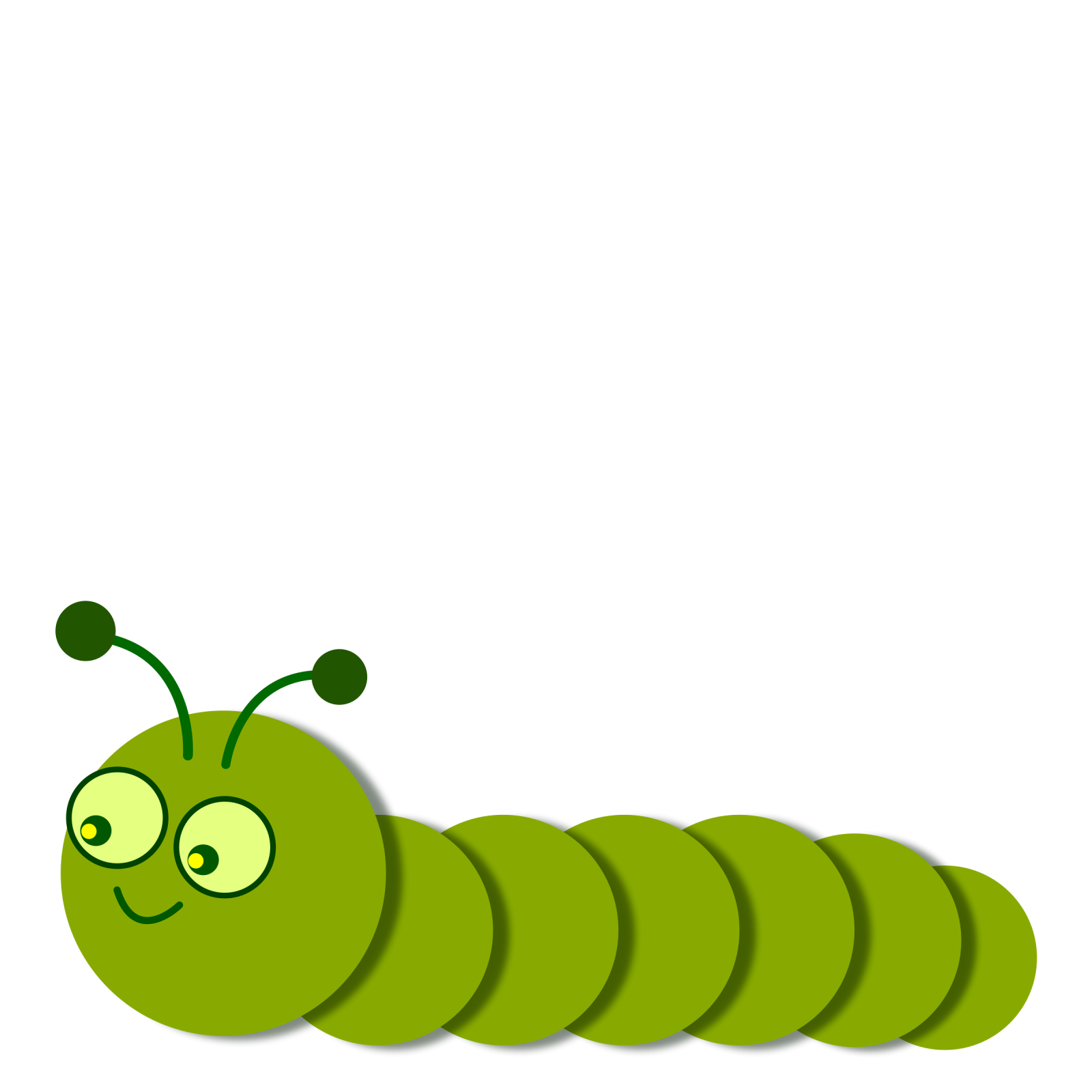 a green cater on a white background