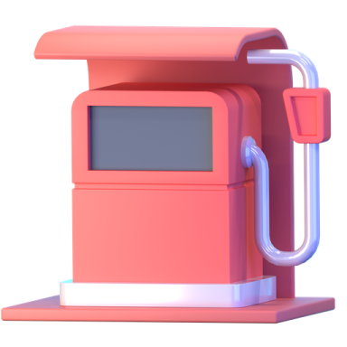 a red gas pump on a white background