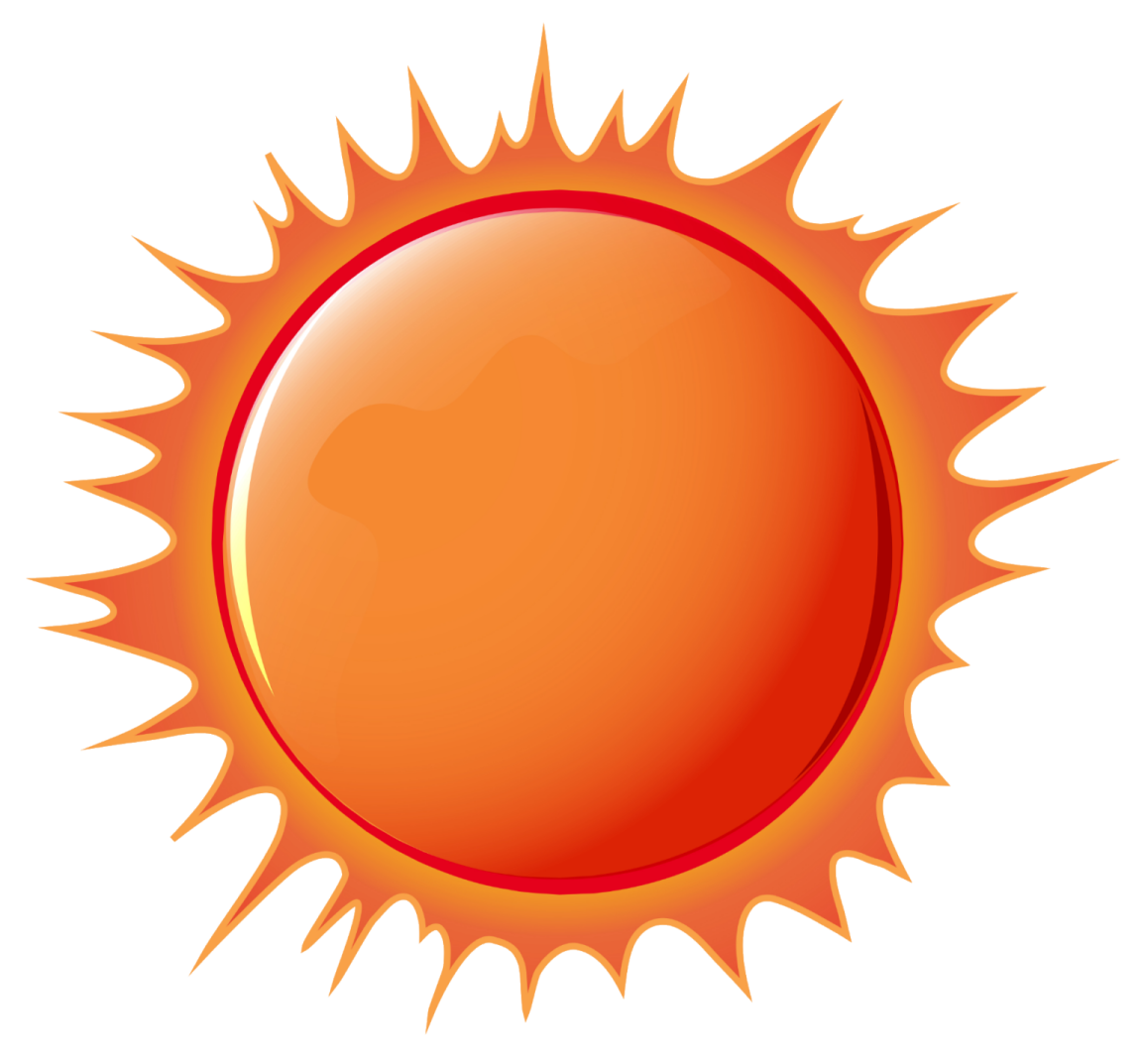 an orange sun on a white background