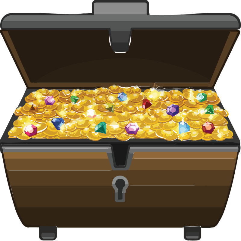 a chest full of gold coins