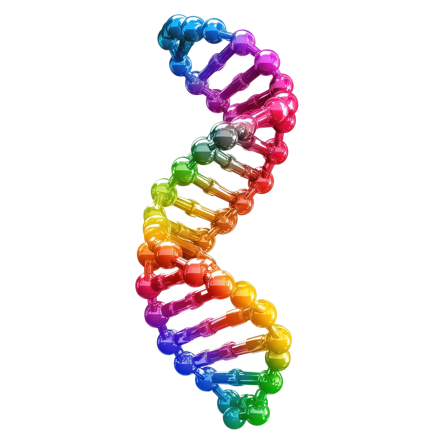 an image of a rainbow colored dna