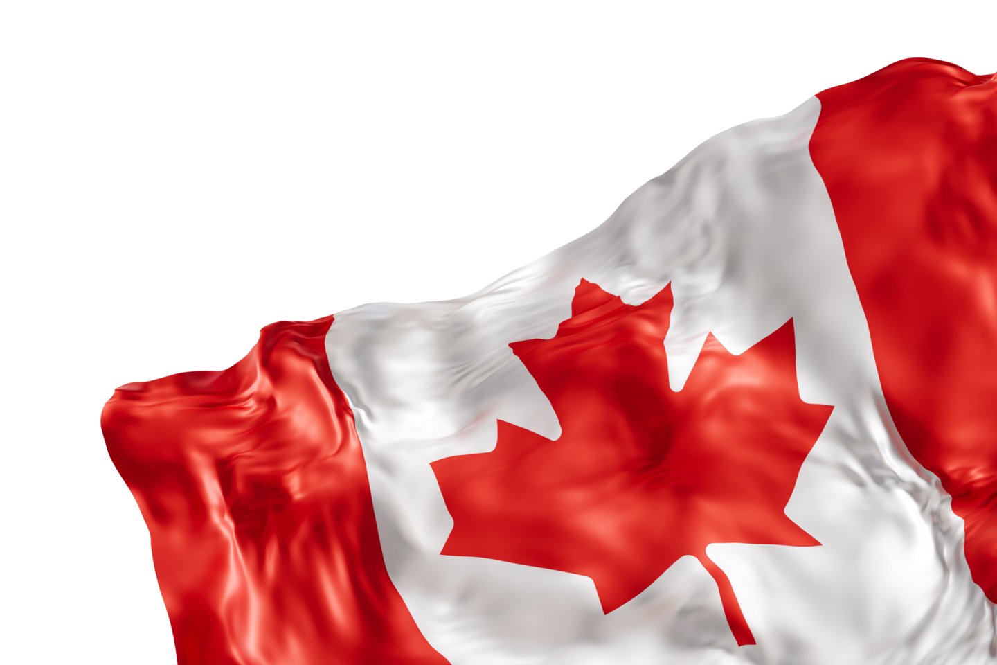 the canadian flag is waving in the wind