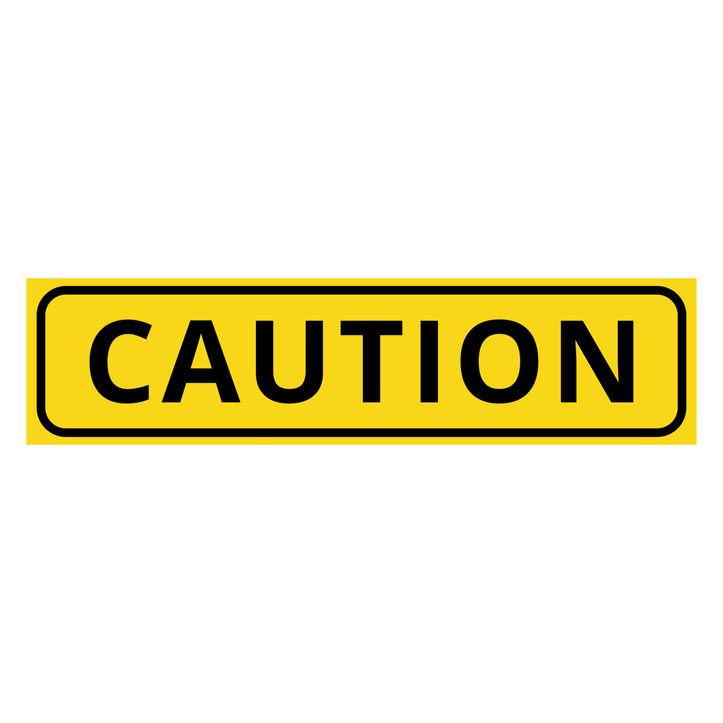 a caution sign on a white background