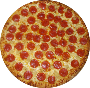 a pizza with pepperoni and cheese on it