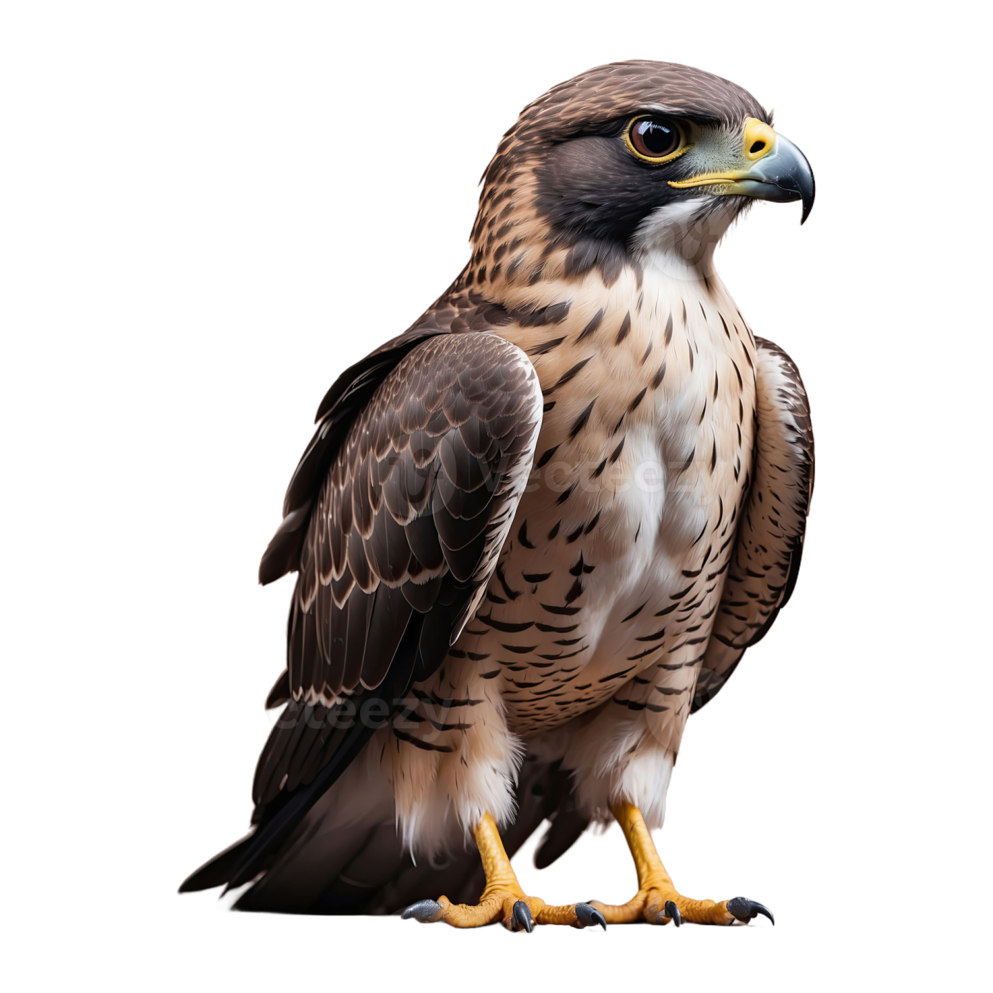 a bird of prey on a white background
