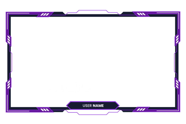 a purple and black frame with a white background
