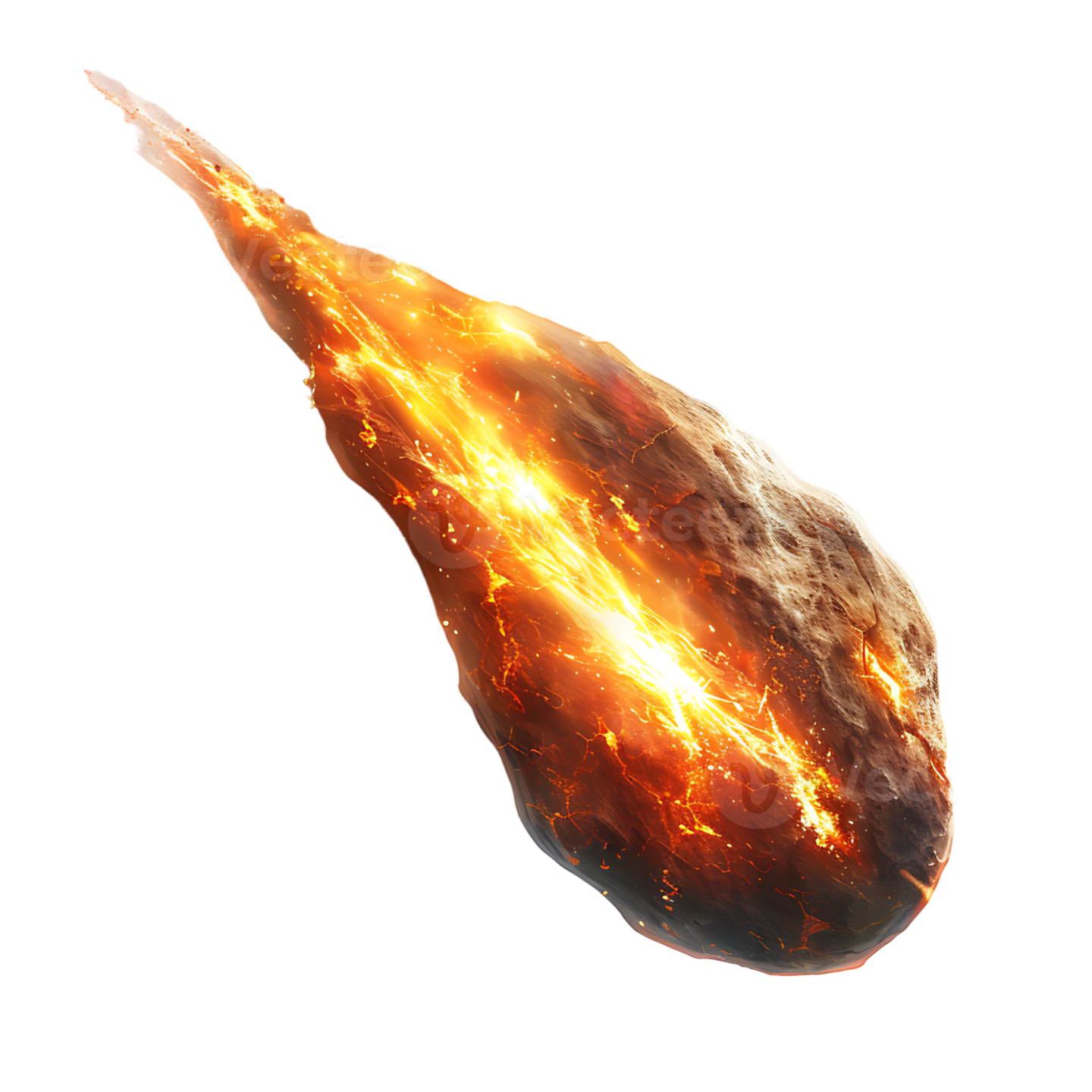 a large asteroid flying through the air